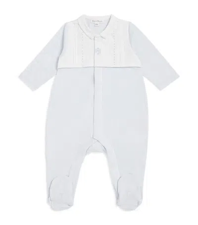 Tartine Et Chocolat Kids' Cotton Embroidered All-in-one In Gray