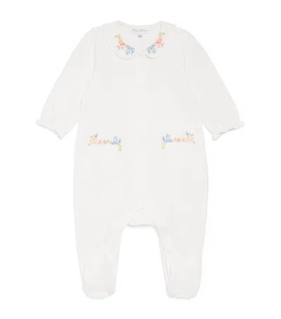 Tartine Et Chocolat Babies' Cotton Embroidered All-in-one In White