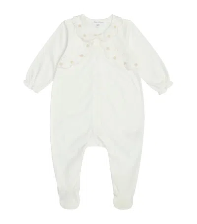 Tartine Et Chocolat Kids' Cotton Embroidered All-in-one In White