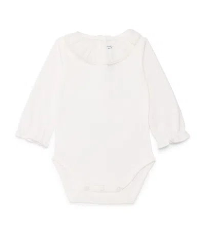 Tartine Et Chocolat Kids'  Cotton Embroidered Bodysuit In White