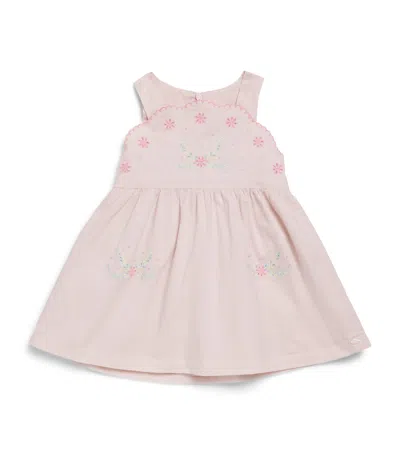 Tartine Et Chocolat Kids'  Cotton Embroidered Dress In Gray