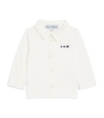 Tartine Et Chocolat Kids'  Cotton Embroidered Shirt In Burgundy