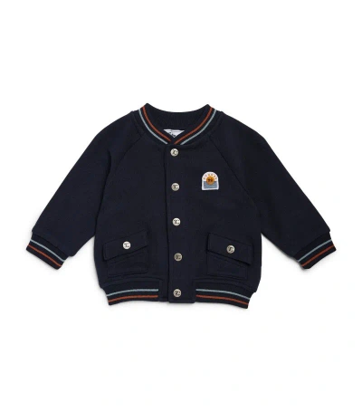 Tartine Et Chocolat Cotton Embroidered Varsity Jacket (3-36 Months) In Navy