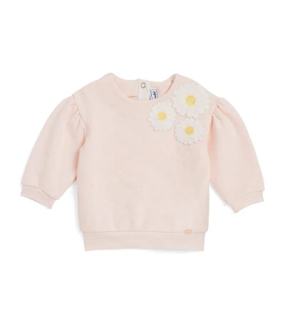 Tartine Et Chocolat Cotton Floral-embroidered Sweatshirt (3 Months-4 Years) In Pink