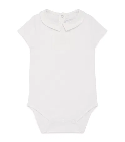 Tartine Et Chocolat Kids'  Cotton Frilled-collar Bodysuit In White