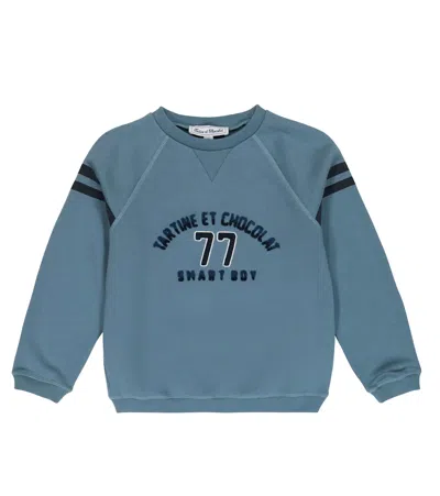 Tartine Et Chocolat Kids' Cotton Jersey Sweatshirt In Indigo