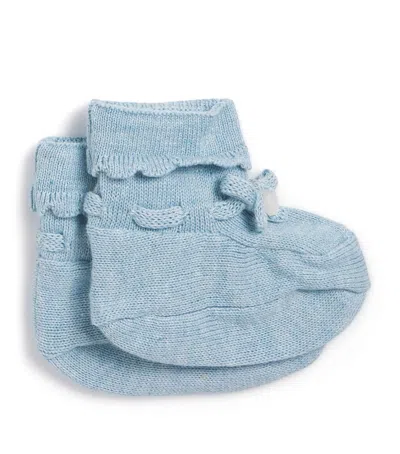Tartine Et Chocolat Kids' Cotton Knitted Booties In Blue