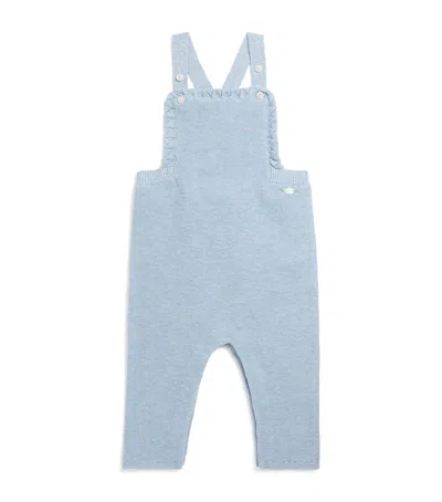 Tartine Et Chocolat Kids' Cotton Knitted Dungarees In Blue