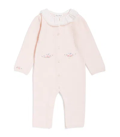 Tartine Et Chocolat Kids' Cotton Knitted Playsuit In Pink
