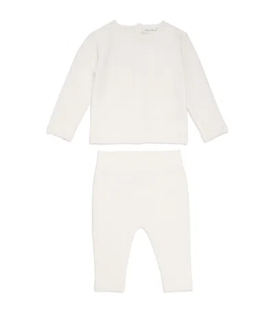 Tartine Et Chocolat Kids' Cotton Knitted Top And Leggings Set In Neutral