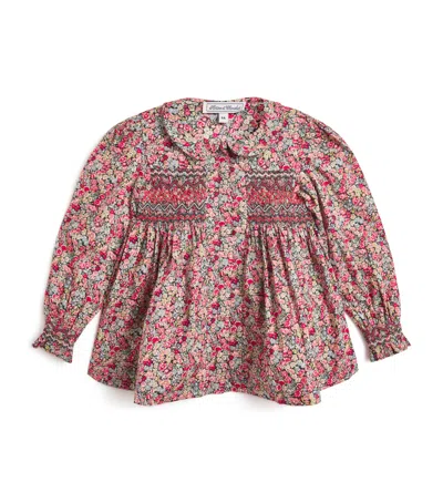 Tartine Et Chocolat Kids' Cotton Liberty Print Blouse In Pink