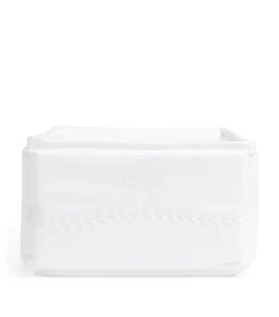 Tartine Et Chocolat Cotton-linen Basket In White
