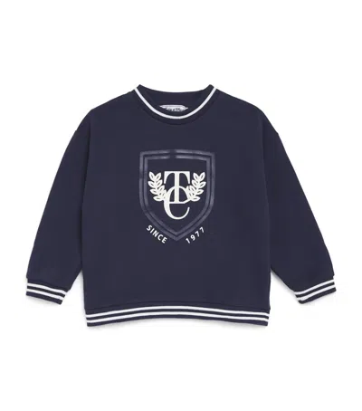Tartine Et Chocolat Kids' Cotton Logo-crest Sweatshirt In Blue