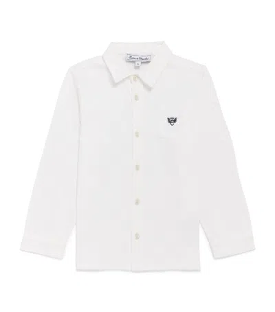 Tartine Et Chocolat Kids' Cotton Logo-embroidered Shirt In White