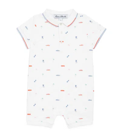 Tartine Et Chocolat Kids' Cotton Playsuit In Orange