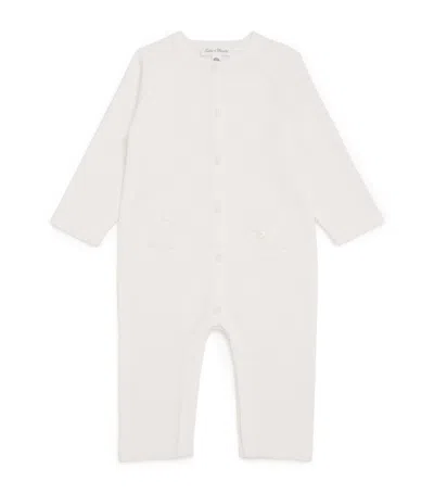 Tartine Et Chocolat Kids'  Cotton Rabbit Jacquard Playsuit In White
