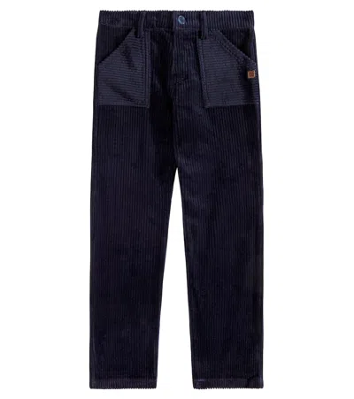 Tartine Et Chocolat Kids' Cotton Straight Trousers In Blue
