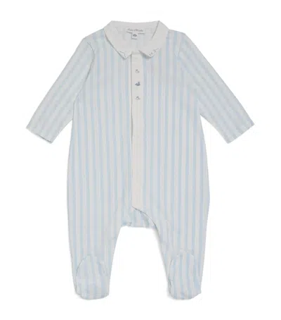 Tartine Et Chocolat Kids' Cotton Stripe All-in-one In Blue