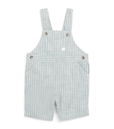 Tartine Et Chocolat Kids' Cotton Stripe Dungarees In Blue