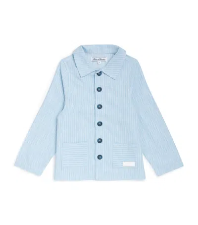 Tartine Et Chocolat Kids' Cotton Stripe Shirt In Blue