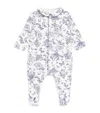 Tartine Et Chocolat Cotton Toile De Jouy Sleepsuit In Gray