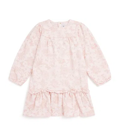 Tartine Et Chocolat Kids' Cotton Toile De Jouy Tiered Dress In Pink