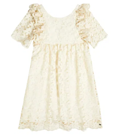 Tartine Et Chocolat Kids' Cotton Tulle Dress In Craie