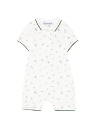 Tartine Et Chocolat Babies' Dino-print Romper In White