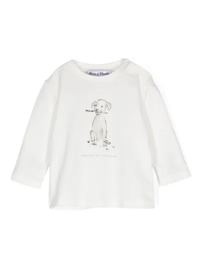 Tartine Et Chocolat Babies' Dog-print T-shirt In Weiss