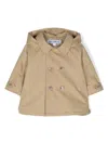 Tartine Et Chocolat Double-breasted Hooded Jacket In Neutrals