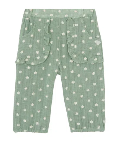 Tartine Et Chocolat Elastic Waist Casual Pants In Green