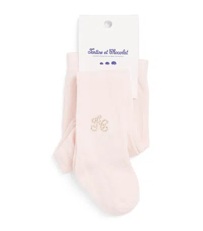Tartine Et Chocolat Kids'  Embellished Tights In Gold