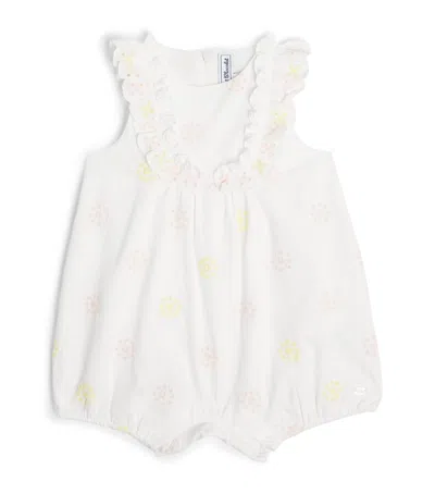Tartine Et Chocolat Babies' Embroidered Bubble Playsuit In White