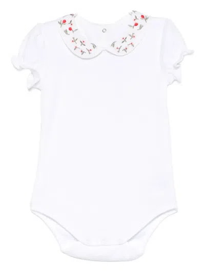 Tartine Et Chocolat Babies' Embroidered-collar Body In White