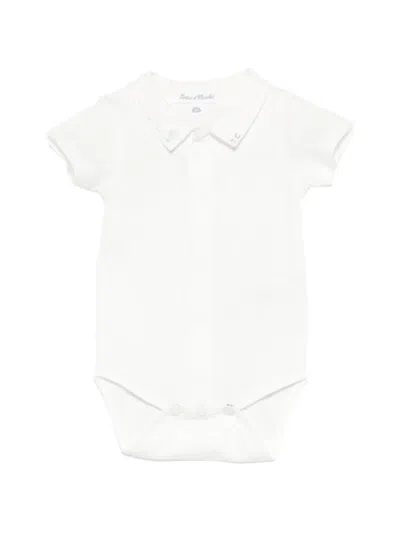 Tartine Et Chocolat Babies' Embroidered-collar Bodysuit In White