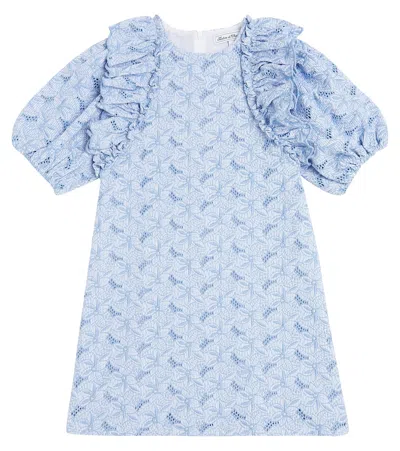 Tartine Et Chocolat Kids' Embroidered Cotton Dress In Red
