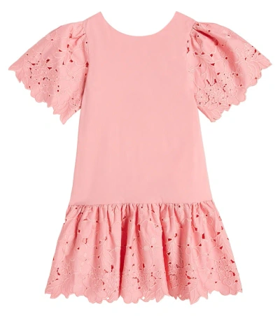 Tartine Et Chocolat Kids' Embroidered Cotton Dress In Pink