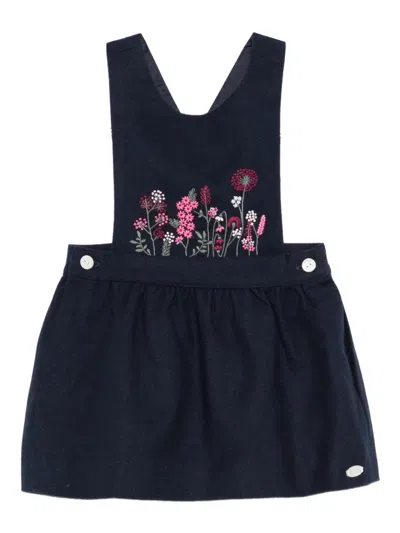 Tartine Et Chocolat Babies' Embroidered Cross-back-straps Dress In Black