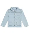 Tartine Et Chocolat Embroidered Denim Jacket In Bleu Azur