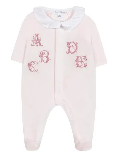 Tartine Et Chocolat Babies' Embroidered-details Long-sleeve Pajama In Pink