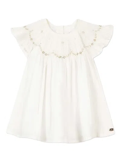 Tartine Et Chocolat Kids' Embroidered Dress In White