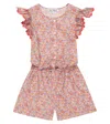 Tartine Et Chocolat Floral-print Cotton Playsuit In Blush