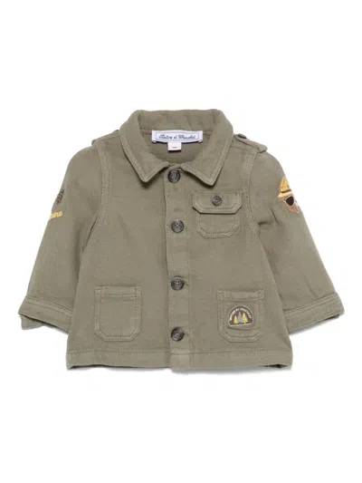 Tartine Et Chocolat Babies' Embroidered Jacket In Green