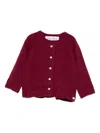 Tartine Et Chocolat Embroidered Raglan-sleeve Cardigan In Red