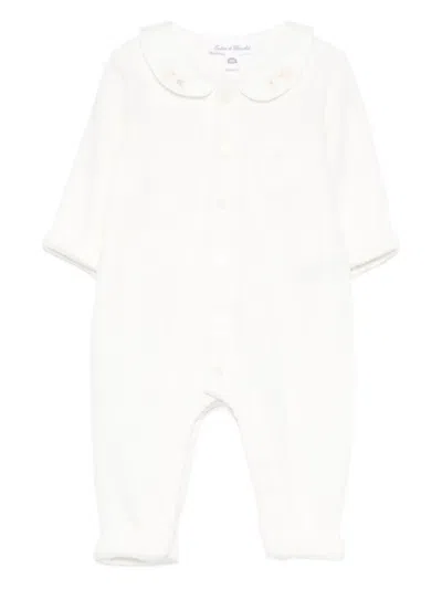 Tartine Et Chocolat Babies' Embroidered Rompers In White