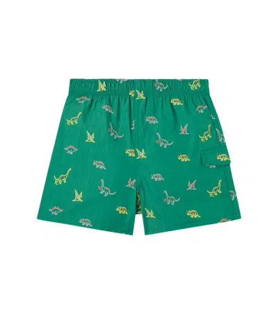 Tartine Et Chocolat Kids' Embroidered Swim Trunks In Green