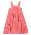 Tartine Et Chocolat Embroidered Tiered Cotton Dress In Blush