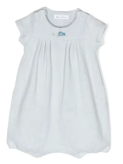 Tartine Et Chocolat Babies' Embroidered Towelling-finish Shorties In Blue