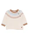 Tartine Et Chocolat Fair Isle-pattern Button-placket Sweater In Neutral