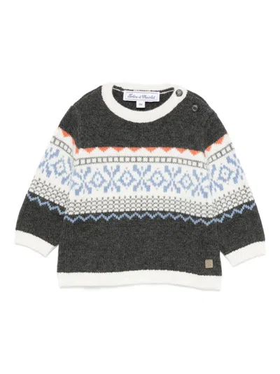 Tartine Et Chocolat Babies' Fair Isle-pattern Crew-neck Sweater In Multi